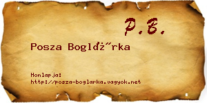 Posza Boglárka névjegykártya